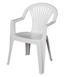 Sedia Lido Bianca in Polipropilene per Giardino 57x82x58 cm