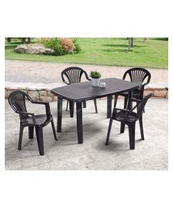 Sedia Lido Antracite - Sedia Ergonomica per Esterni - Comoda e Impilabile