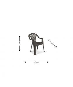 Sedia Lido - Antracite in Polipropilene per Giardino e Terrazzo