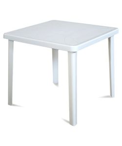 Tavolo da Giardino Nettuno 80x80 cm Resina Bianca per Esterni