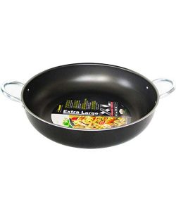 Zanetti Tegame XL in Alluminio Antiaderente Nero 2 Manici - 30 cm