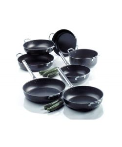 Zanetti Tegame XL in Alluminio Antiaderente Nero 2 Manici - 30 cm