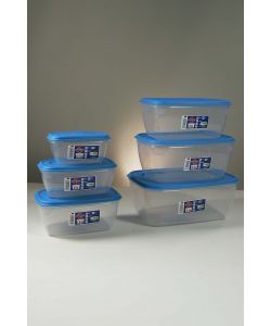 Giostyle Contenitore Rettangolare - Trasparente/Blu - 34x24x12 cm