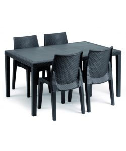 Ipae Progarden Tavolo Prince Rattan Antracite - 150 x 90 cm