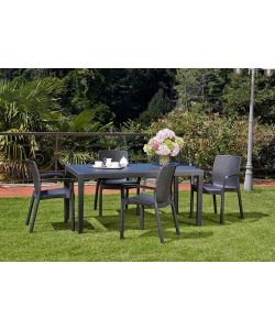 Ipae Progarden Tavolo Prince Rattan Antracite - 150 x 90 cm