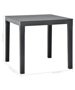 Ipae Progarden Tavolo Componibile Bali - Quadrato Antracite 78x78 cm