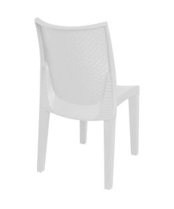 Sedia Intrecciata Effetto Rattan Lady - Bianco - Impilabile