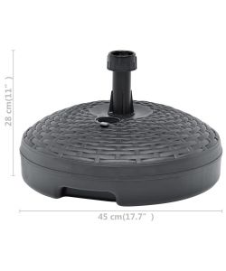 Ipae Progarden Base per Ombrellone Rattan - Antracite - 45cm