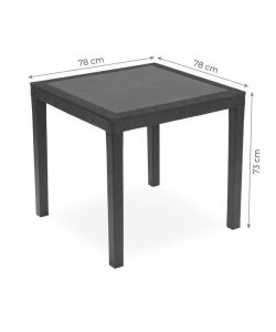 Ipae Progarden Tavolino Quadrato Ago Juta Antracite - 78x78x73 h cm