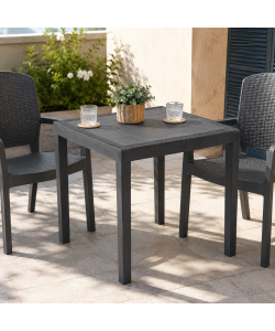 Ipae Progarden Tavolino Quadrato Ago Juta Antracite - 79x79x73 h cm