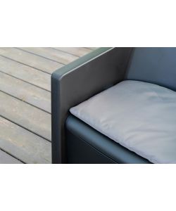 Ipae Progarden Set da Giardino Luna - Antracite - 2 Poltrone e Tavolino