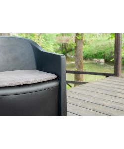 Ipae Progarden Set da Giardino Luna - Antracite - 2 Poltrone e Tavolino