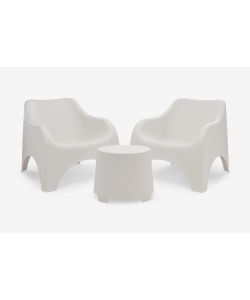 Progarden Salottino Set Cloud in Resina Bianco per Esterni - 3 pz