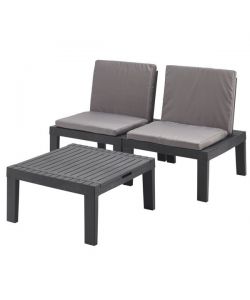 Salottino Set Duetto Antracite Pz 3 Progarden