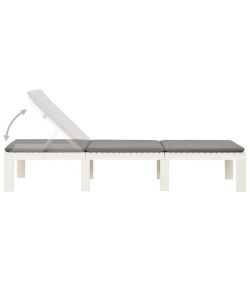 Ipae Progarden Lettino Prendisole Haiti - Bianco con Cuscino Antracite - 195x65 cm