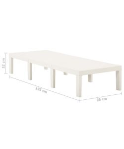Ipae Progarden Lettino Haiti - Bianco - 195x32x78 cm