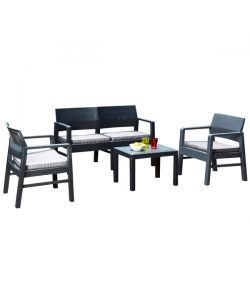 Ipae Progarden Salottino Kilimanjaro - Antracite - Set 4 Pezzi