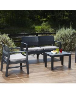 Ipae Progarden Salottino Kilimanjaro - Antracite - Set 4 Pezzi