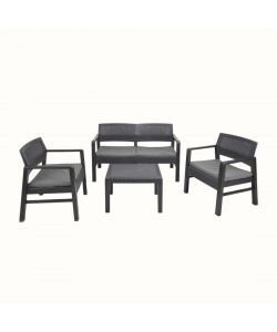 Ipae Progarden Salottino Kilimanjaro - Antracite - Set 4 Pezzi
