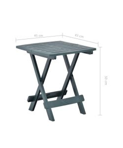 Progarden Tavolo Quadrato Adige Pieghevole Verde - 44x44x50 h cm