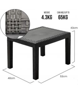 Ipae Progarden Set da Giardino Akita in Polipropilene Effetto Rattan - Antracite