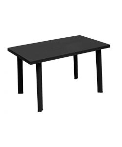 Ipae Progarden Tavolo da Giardino Antracite - Polipropilene 126x76x72 cm - Robusto e Leggero, Facile da Pulire, Design Classico per Esterni