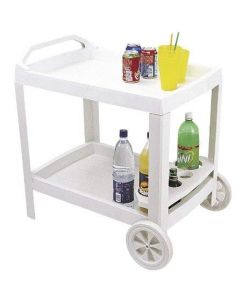 Progarden Carrello Astro Bianco in Resina con Ruote per Bibite 74x53cm