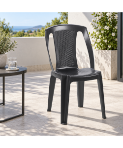 Ipae Progarden Sedia Resina Impilabile Procida - Antracite - 46x53x86 cm
