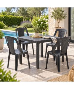 Ipae Progarden Sedia Resina Impilabile Procida - Antracite - 46x53x86 cm
