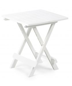 Ipae Progarden Adige Tavolino da Giardino Pieghevole - Bianco - 50x44 cm