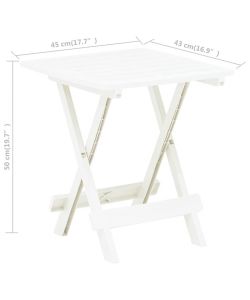 Ipae Progarden Adige Tavolino da Giardino Pieghevole - Bianco - 50x44 cm