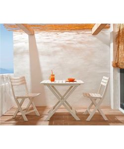 Ipae Progarden Tavolo da Giardino Pieghevole Tevere - Bianco - 79x72 cm