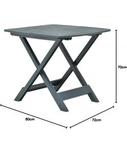 Ipae Progarden Tavolo da Giardino Pieghevole Tevere - Bianco - 79x72 cm