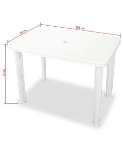 Ipae Progarden Tavolo in Resina Faretto Bianco - 101x68 cm - Resistente agli Agenti Atmosferici