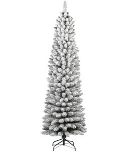 Albero di Natale Slim Silvestre Innevato 210 cm - 442 Rami