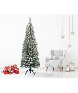 Albero di Natale Slim Silvestre Innevato 210 cm - 442 Rami