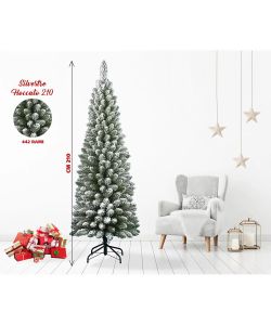 Albero di Natale Slim Silvestre Innevato 210 cm - 442 Rami