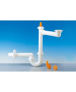 Sifone salvaspazio cucina 'Lira' a 'S' 1 vasca 1 1/2' x 40 mm