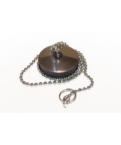 Tappo Inox con catena e rosone Diam. 40 mm.