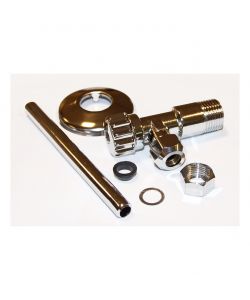 Rubinetto per cassetta a squadra con cannuccia 3/8'