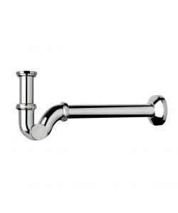 Sifone a S in ottone cromato per bagno