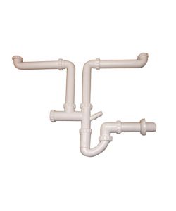 Sifone salvaspazio a  2 vasche 1 1/2' x 40 mm., per cucina