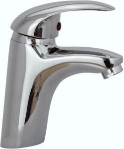 AQUAE Rubinetto Bagno Cromato Leila per Lavabo con Aeratore e Piletta
