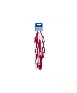 Catena segnaletica pretagliata Diam. 6 mm. in plastica bianco/rosso 2,5 mt.