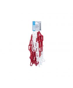 Catena segnaletica pretagliata Diam. 6 mm. in plastica bianco/rosso 5 mt.