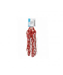 Catena genovese pretagliata maglia lunga saldata Diam. 5 mm. in acciaio bianco/rosso 5 mt.