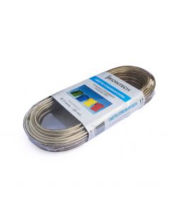 Cavo stendibiancheria Diam. 5 mm. in acciaio ottonato rivestito PVC trasparente 20 mt.