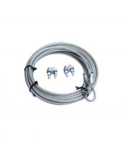 Kit per porte basculanti fune Diam. 4 mm. con gancio ad asola + 2 morsetti