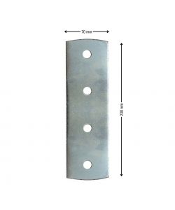 Masidef Piastra di Giunzione per Carpenteria 23x7cm - Acciaio Zincato