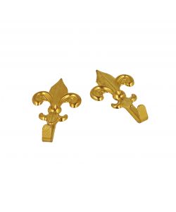 Ganci per quadri modello 'Giglio' 19 x 32 mm. finitura ottone lucido 5 pz.